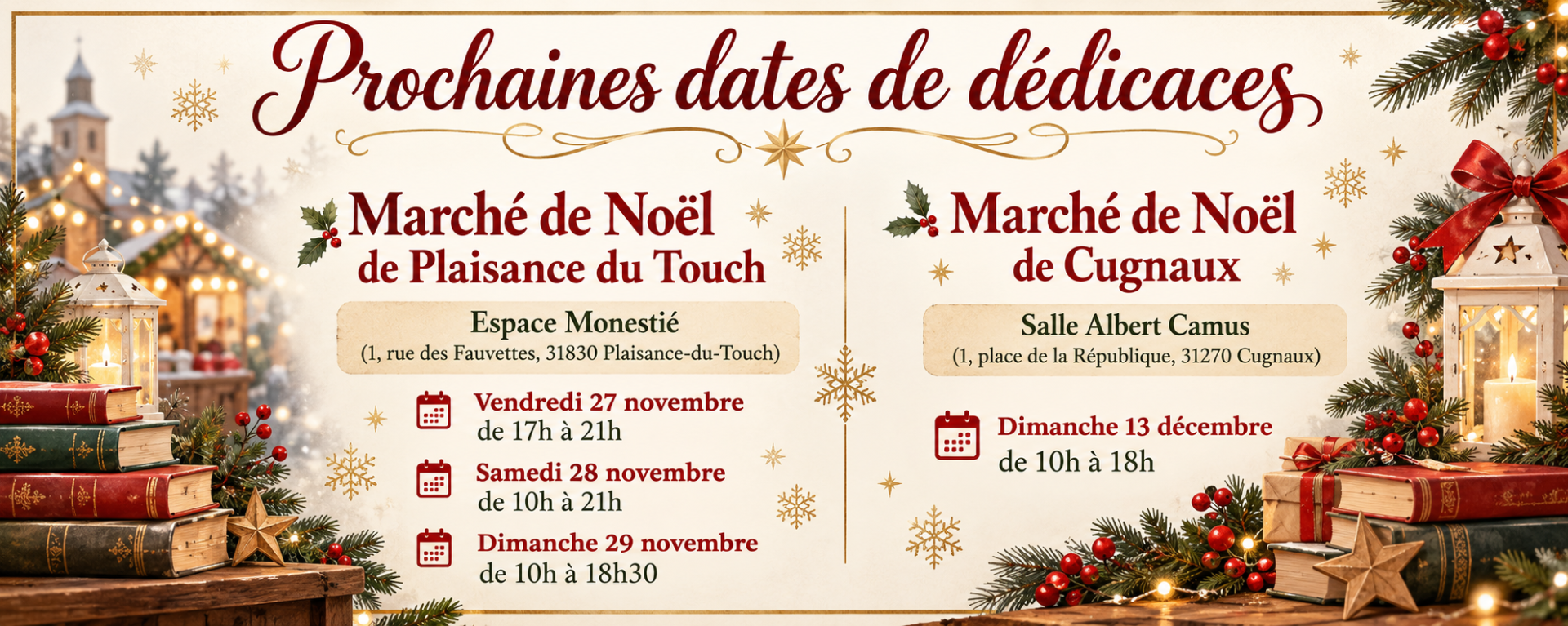 Affiche festive des dedicaces de noel